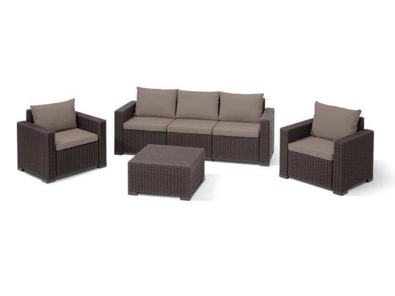 California 3 Seater Set m�anyag kerti b�tor garn barna - meleg taupe